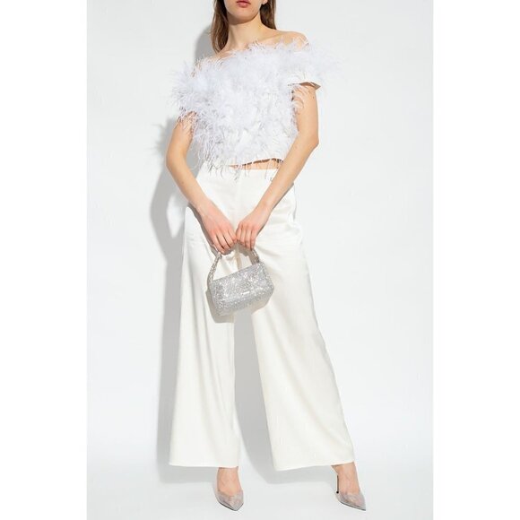 Cult Gaia Sosha Feather Top in Off White 6 New Womens Blouse - Picture 12 of 17